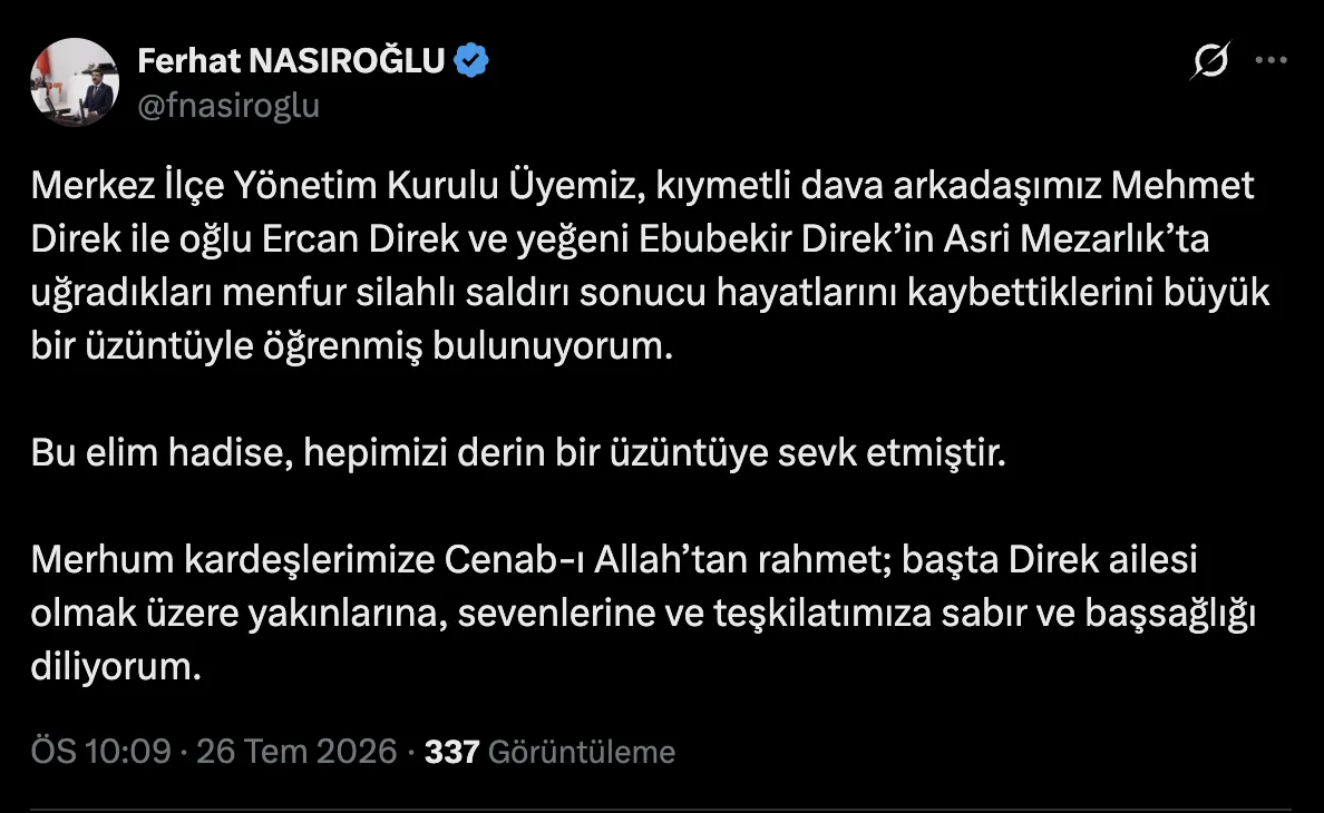 Batman Asri Mezarlığında silahlı saldırı sonucu üç kişi hayatını kaybetti