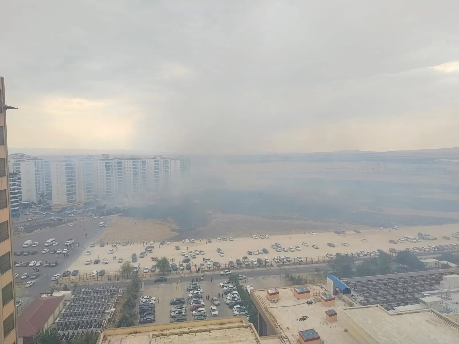 Diyarbakırda hastane çevresindeki anız yangını korkuttu