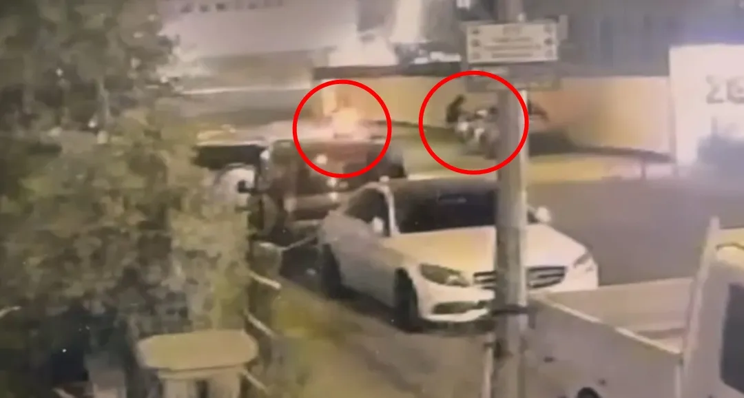 Batman'da park halindeki otomobili ateşe veren şüpheliler kamerada