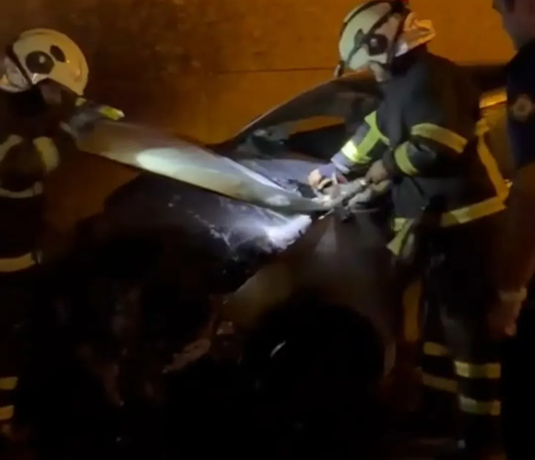 Batman'da park halindeki otomobili ateşe veren şüpheliler kamerada