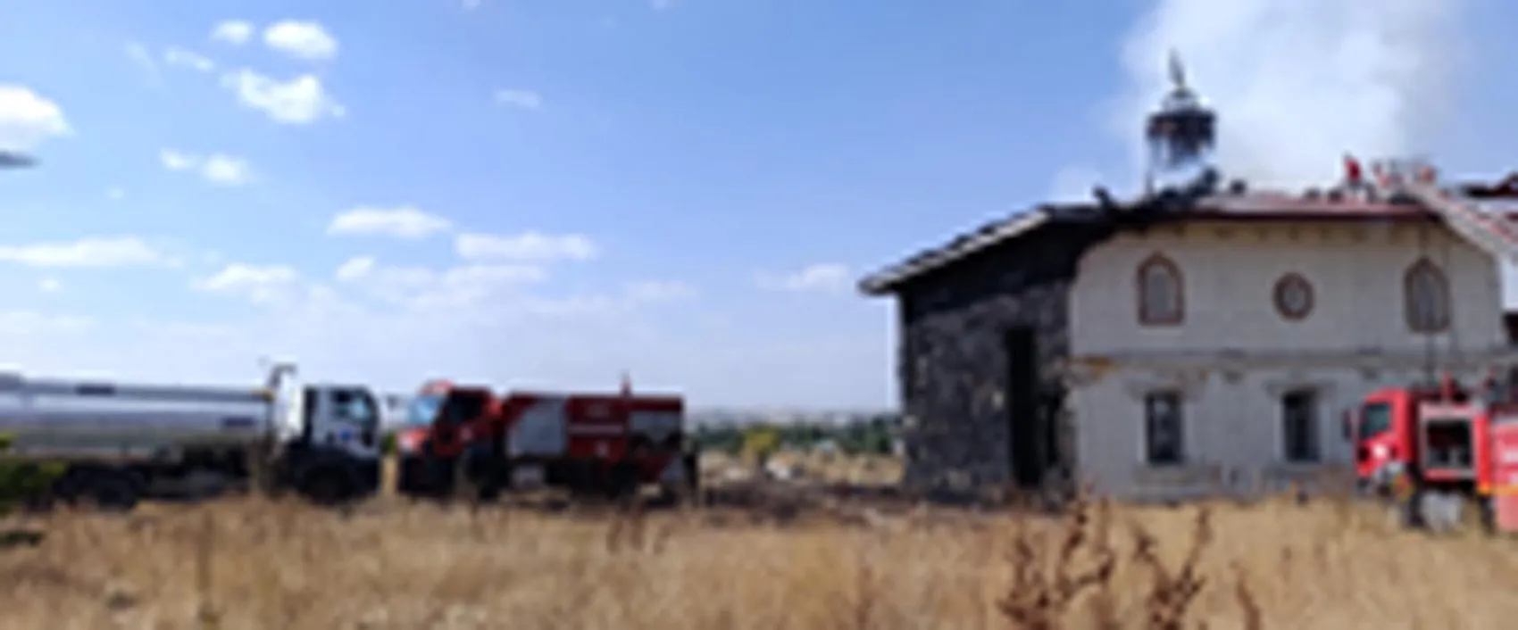 Ağrı Şehir Mezarlığı içindeki camide yangın paniği